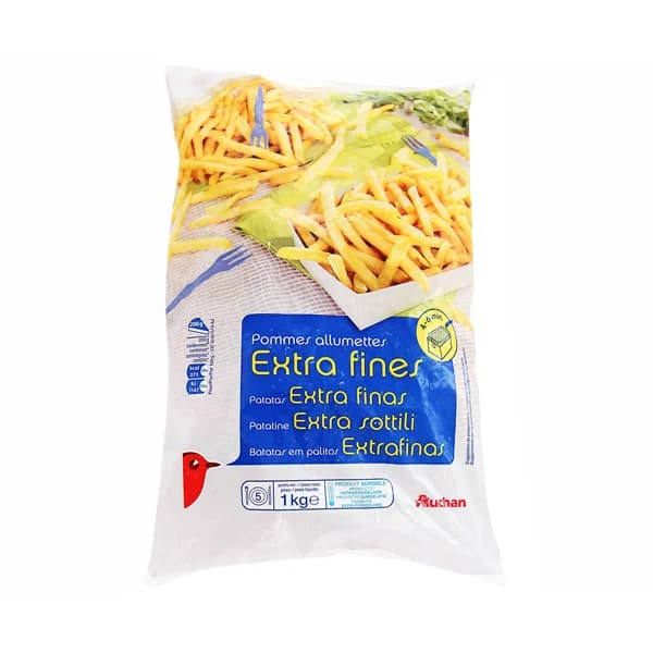 AUCHAN Patatas prefritas y ultracongeladas, con corte extrafino 1 kg. Producto Alcampo - 1 kg - Imagen del producto en Findit
