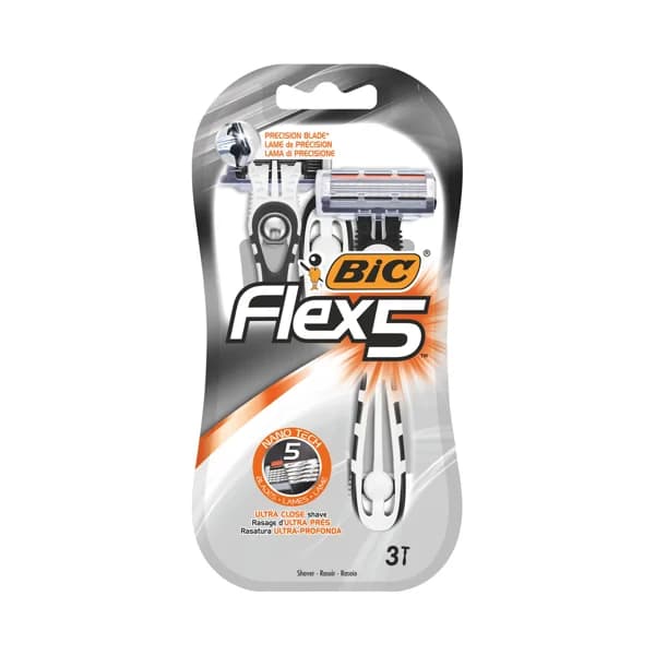 BIC Maquinilla de afeitar recargable con cabezal de 5 hojas BIC Flex 5 3 uds - 1 ud - Imagen del producto en Findit