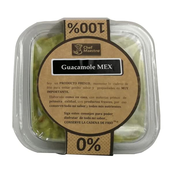 CHEF MAESTRO Tarrina de guacamole fresco, sin conservantes ni tratamientos CHEF MAESTRO 220 g. - 0.22 kg - Imagen del producto en Findit