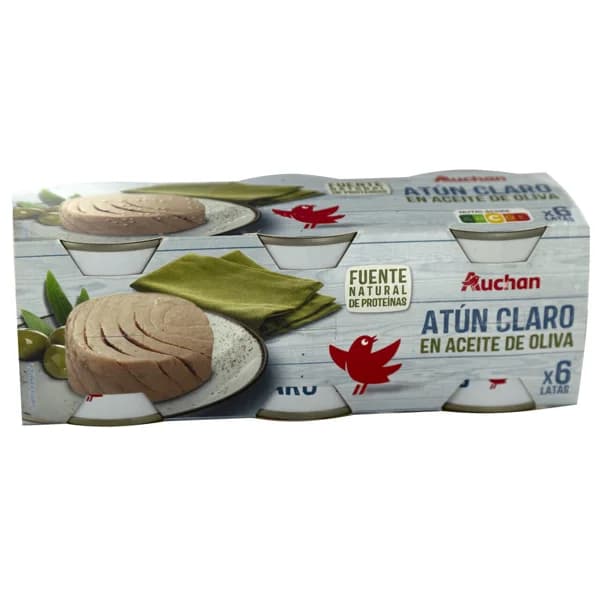 PRODUCTO ALCAMPO Atún claro en aceite de oliva lata de 52 g. pack de 6 uds. - 0.31 kg - Imagen del producto en Findit