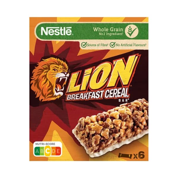 NESTLÉ Barritas de cereales con crema de caramelo y chocolate con leche NESTLÉ LION caja 6 uds. 150 g. - 0.15 kg - Imagen del producto en Findit