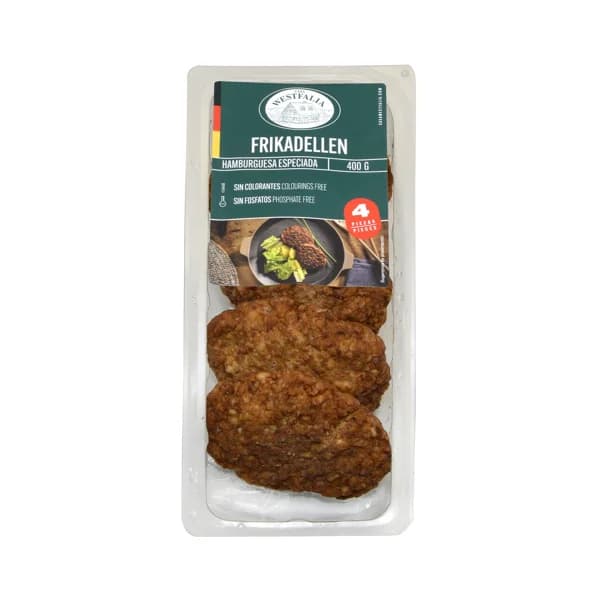CASA WESTFALIA Hamburguesa de cerdo alemana asada y especiada CASA WESTFALIA 4 x 100 g. - 0.4 kg - Imagen del producto en Findit