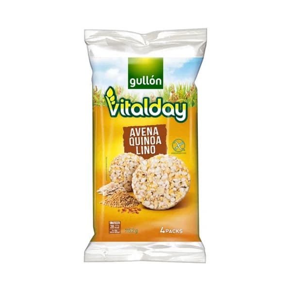GULLÓN Tortitas de avena, quinoa y lino GULLÓN VITALDAY 115,2 g. - 0.12 kg - Imagen del producto en Findit