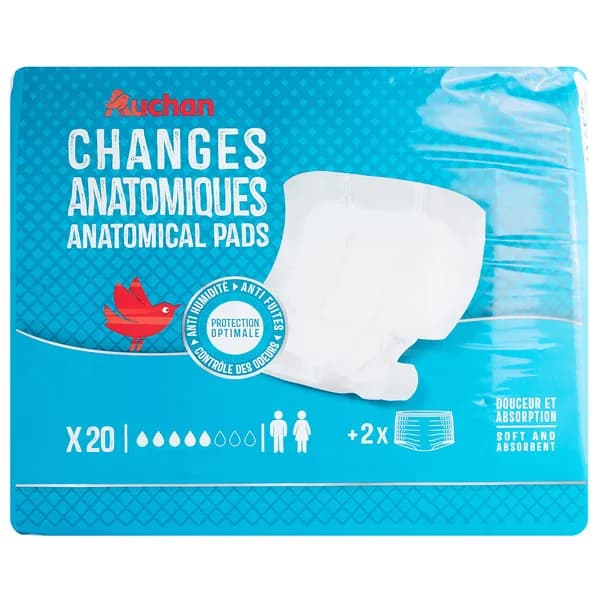 PRODUCTO ALCAMPO Compresas de incontinencia anatómicas unisex para perdidas moderadas a severas 20 uds. - 1 ud - Imagen del producto en Findit