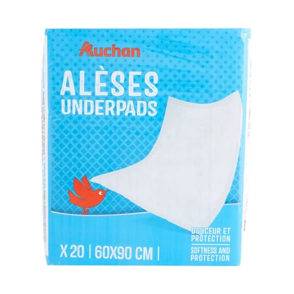 PRODUCTO ALCAMPO Protectores de cama (empapadores) de 60 x 90 cm 20 uds. - 1 ud - Imagen del producto en Findit