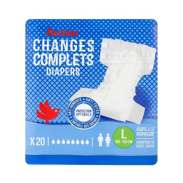 PRODUCTO ALCAMPO Pañal de incontiencia unisex ultra absorbente talla L (100 - 150 cm) 20 uds. - 1 ud - Imagen del producto en Findit