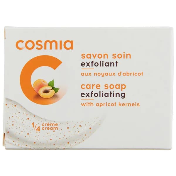 COSMIA Pastilla de jabón exfoliante con hueso de albaricoque y 1/4 de crema hidratante 90 g. - 0.09 kg - Imagen del producto en Findit