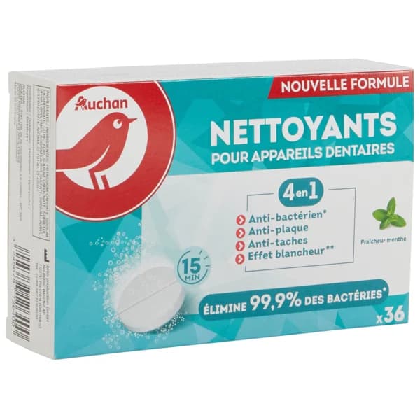 PRODUCTO ALCAMPO Limpiador de prótesis dentales 4 en 1 con sabor a menta fresca PRODUCTO ALCAMPO 36 uds. - 1 ud - Imagen del producto en Findit