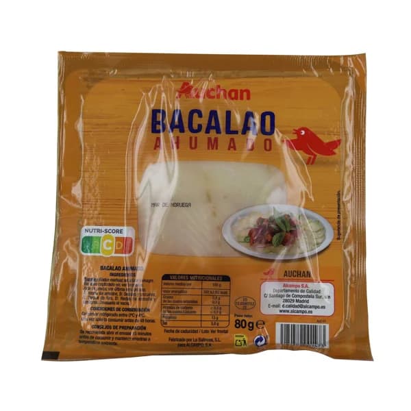 AUCHAN Bacalao ahumado 80 g. Producto Alcampo - 0.08 kg - Imagen del producto en Findit