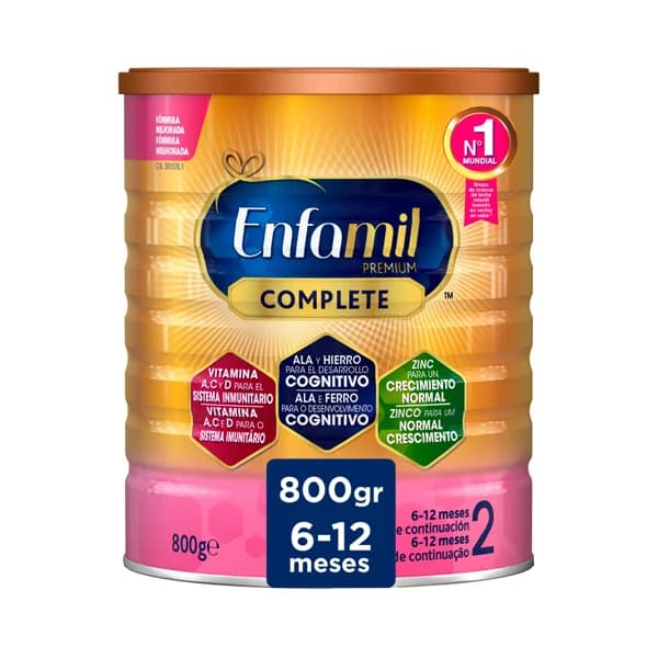 ENFAMIL Leche (2) de continuación, de 6 a 12 meses ENFAMIL Premium Complete 800 g. - 0.8 kg - Imagen del producto en Findit