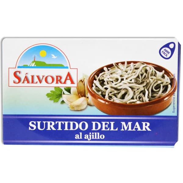 SÁLVORA Sucedáneo de angulas al ajillo picante 50 g. - 0.05 kg - Imagen del producto en Findit