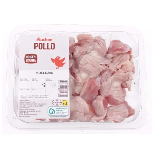 AUCHAN Mollejas de pollo bandeja. Producto Alcampo - 0.45 kg - Imagen del producto en Findit