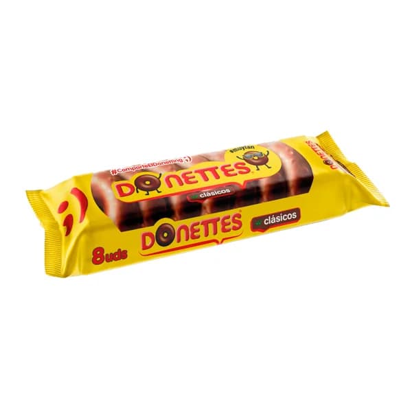 DONETTES Rosquillas clásicas bañadas de chocolate 8 uds 171 g. - 0.17 kg - Imagen del producto en Findit