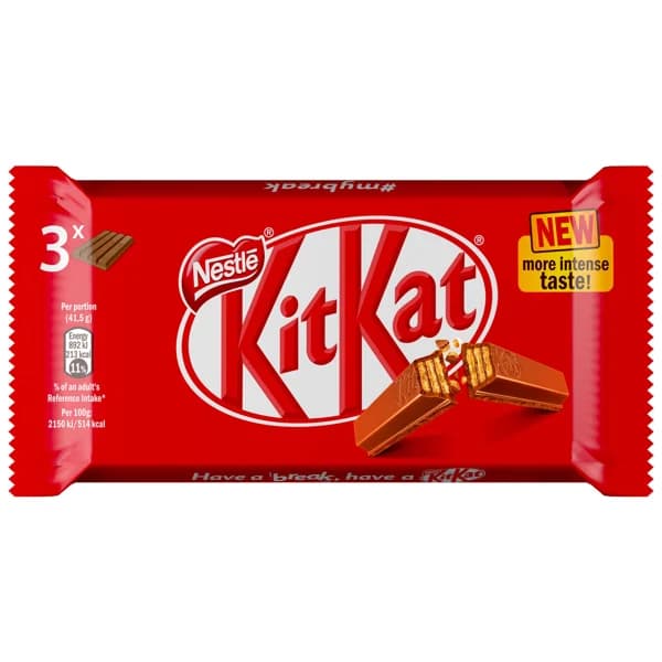 KIT KAT Barritas de chocolate con leche 3 uds. 41,5 g. - 0.12 kg - Imagen del producto en Findit
