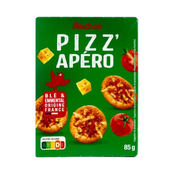 PRODUCTO ALCAMPO Pizz-apéro Crackers con queso Emmental, tomate y hierbas aromáticas 85 g. - 0.09 kg - Imagen del producto en Findit