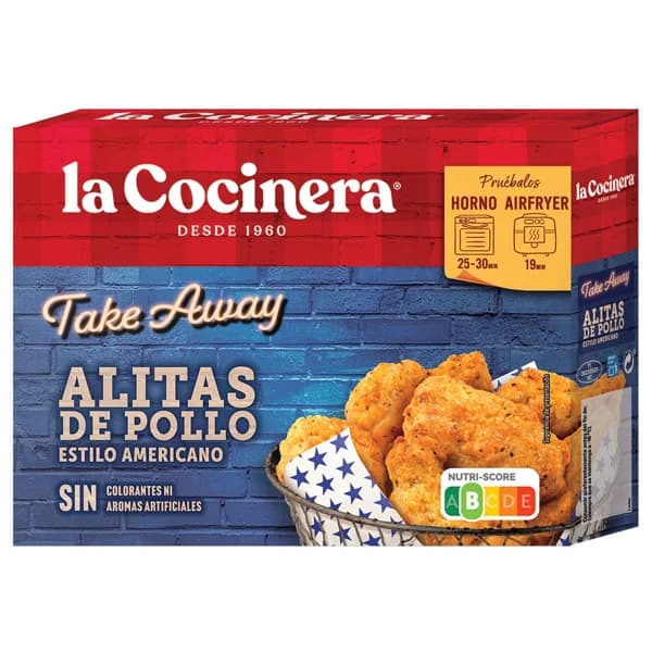 LA COCINERA Take away Alitas de pollo congeladas estilo americano 400 g. - 0.4 kg - Imagen del producto en Findit