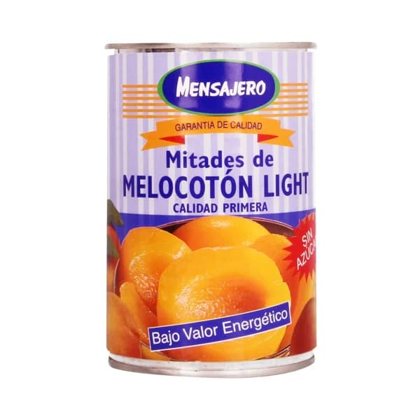 MENSAJERO Mitades de melocotón en almíbar sin azúcar añadido MENSAJERO 240 g. peso neto escurrido - 0.24 kg - Imagen del producto en Findit