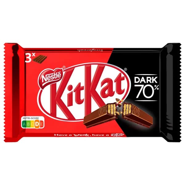 KIT KAT Barritas de galleta cubiertas de chocolate negro 3 uds.41,5 g. - 0.12 kg - Imagen del producto en Findit