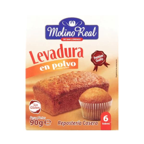 MOLINO REAL Impulsor de bollería, gasificante 6 sobres 90 g. - 0.09 kg - Imagen del producto en Findit