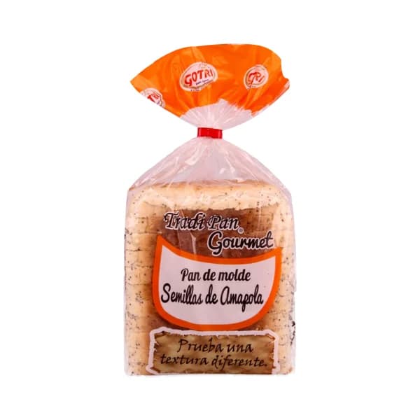 GOTRI Tradi Pan Gourmet Pan de molde con semillas de amapola 450 g. - 0.45 kg - Imagen del producto en Findit