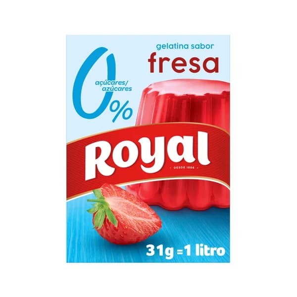 ROYAL Gelatina en polvo sabor fresa 0 % ROYAL 31 g. - 1 ud - Imagen del producto en Findit