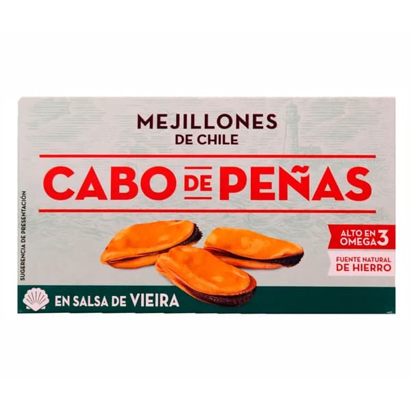 Mejillones chile en salsa de vieira cabo de peñas 45 g. - 0.05 kg - Imagen del producto en Findit