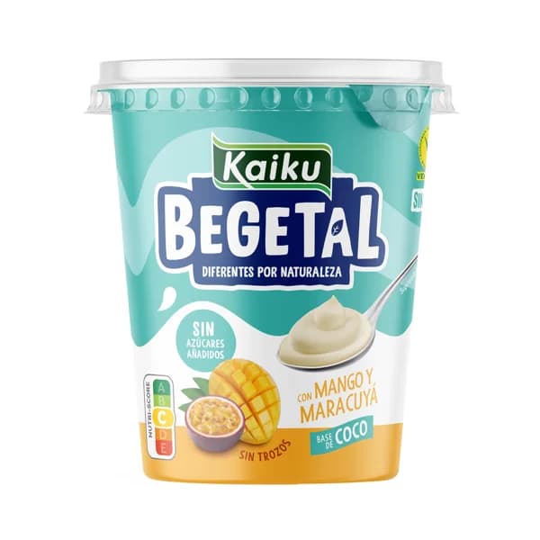 KAIKU Begetal Postre a base de coco con mango y maracuya, sin azúcares añadidos 350 g. - 0.38 kg - Imagen del producto en Findit