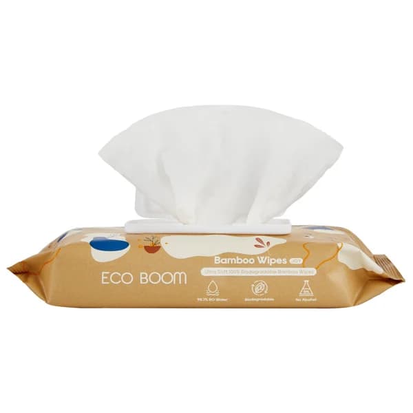ECO BOOM Toallitas humedas para bebé, 100% biodegradables 60 uds. - 1 ud - Imagen del producto en Findit