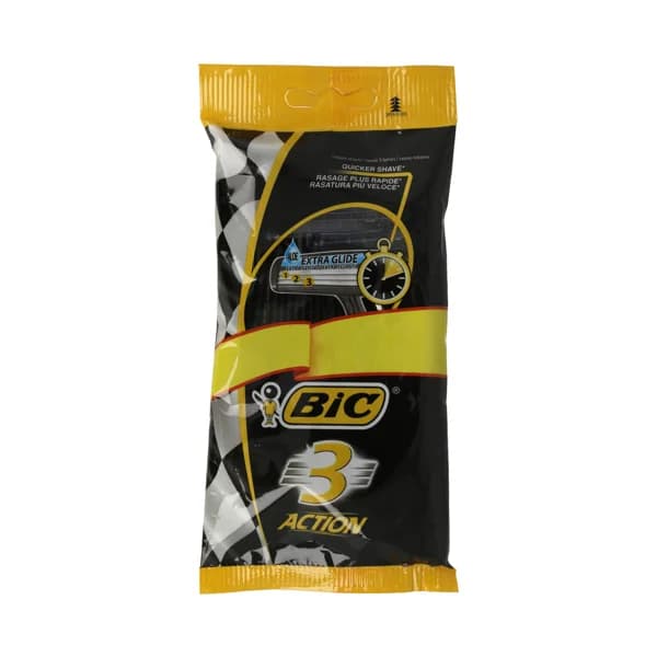 BIC Maquinilla de afeitar desechable, con 3 hojas y banda extra deslizante con aloe vera BIC 3 Action 4 uds. - 1 ud - Imagen del producto en Findit