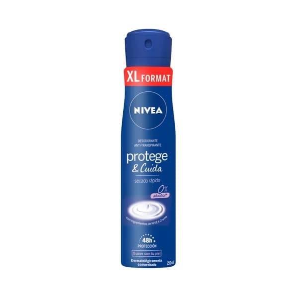 NIVEA Protege & cuida Desodorante en spray para mujer, con protección antitranspirante 48 horas 250 ml - 0.2 l - Imagen del producto en Findit