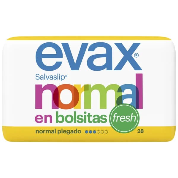 EVAX Protegeslips normal, perfumados, plegados y en bolsitas individuales EVAX Fresh 28 uds. - 1 ud - Imagen del producto en Findit