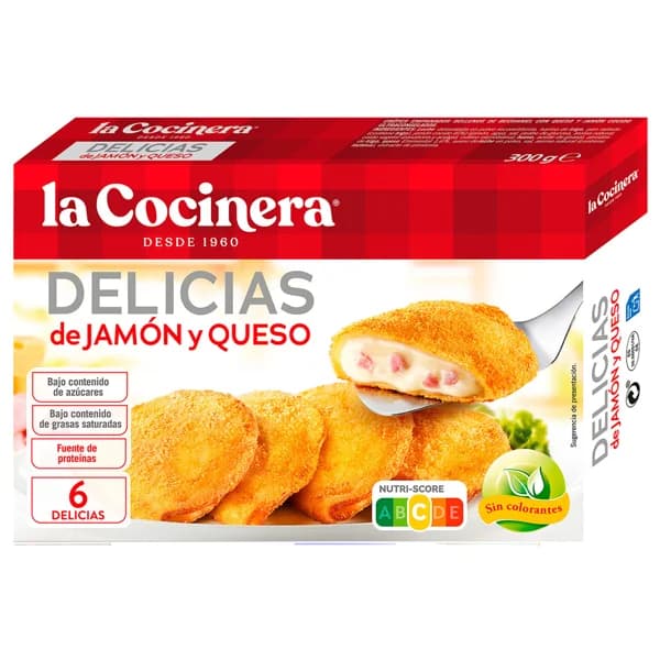 LA COCINERA Delicias (crepes) rellenos de jamón y queso 300 g. - 0.3 kg - Imagen del producto en Findit