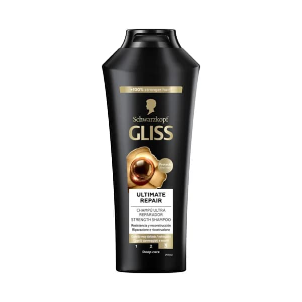 GLISS Champú ultra reparador para cabello muy dañado y/o seco GLISS Ultimate repair de Schwarzkopf 370 ml. - 0.37 l - Imagen del producto en Findit