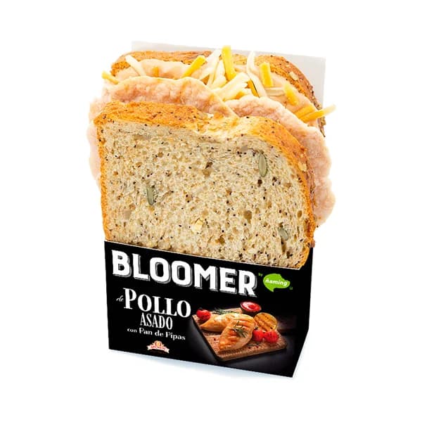 BLOOMER de Ñaming Sandwich con pan de pipas, relleno de pollo asado 190 g. - 0.19 kg - Imagen del producto en Findit