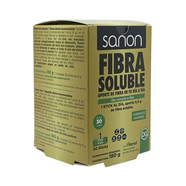 SANON Complemento alimenticio a base de fibra soluble de alta disolución 30 sticks. - 1 ud - Imagen del producto en Findit