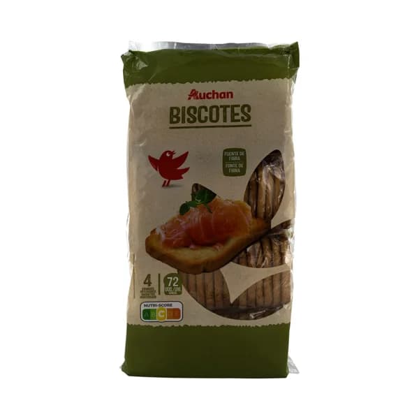 PRODUCTO ALCAMPO Biscotes (alimento fuente de fibra) 72 uds. - 0.54 kg - Imagen del producto en Findit