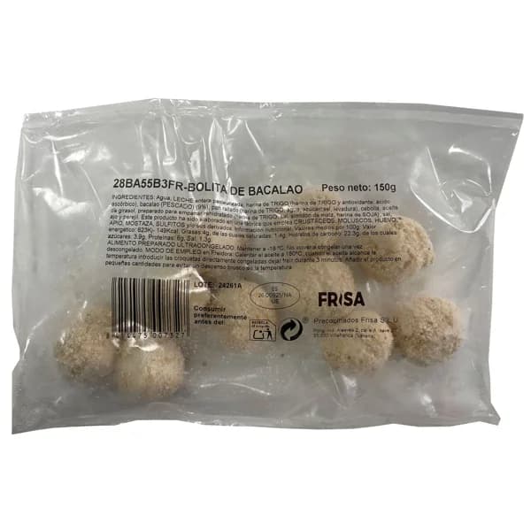 FRISA Bolitas de bacalao 150 g. - 0.15 kg - Imagen del producto en Findit