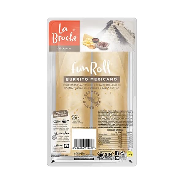 EL CHEF EN CASA Tortillas con extra de relleno de carne, mezcla de 3 quesos y salsa texmex EL CHEF EN CASA 2 x 125 g. - 0.25 kg - Imagen del producto en Findit