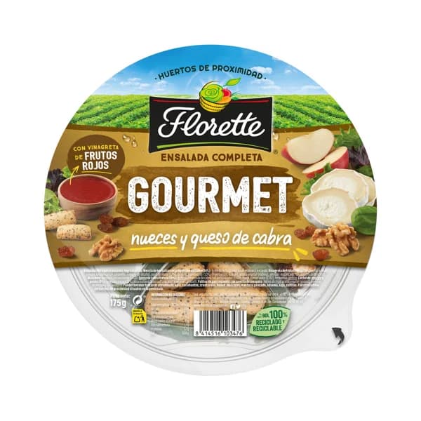 Ensalada Gourmet con nueces y queso de cabra FLORETTE 180 g. - 0.18 kg - Imagen del producto en Findit