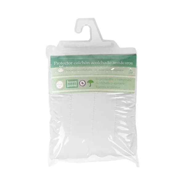 Protector de colchón de cuna, acolchado y antiácaros, INTERBABY, 60x120cm. - 1 ud - Imagen del producto en Findit