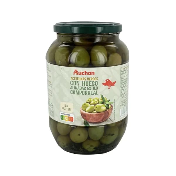 PRODUCTO ALCAMPO Aceitunas verdes con hueso estilo Camporreal PRODUCTO ALCAMPO frasco de 500 g. - 0.5 kg - Imagen del producto en Findit