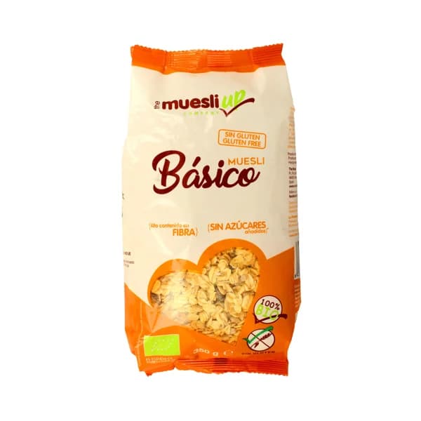 MUESLI Up Cereales muesli sin azúcar añadido alto contenido de fibra , sin gluten, ecológicosMUESLI Up 350 g. - 0.35 kg - Imagen del producto en Findit