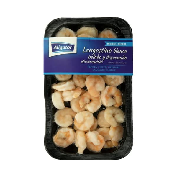 ALIGATOR Langostino blanco de tamañano mediano, pelado, desvenado y ultracongelado ALIGATOR 250 g (P.N) - 0.25 kg - Imagen del producto en Findit