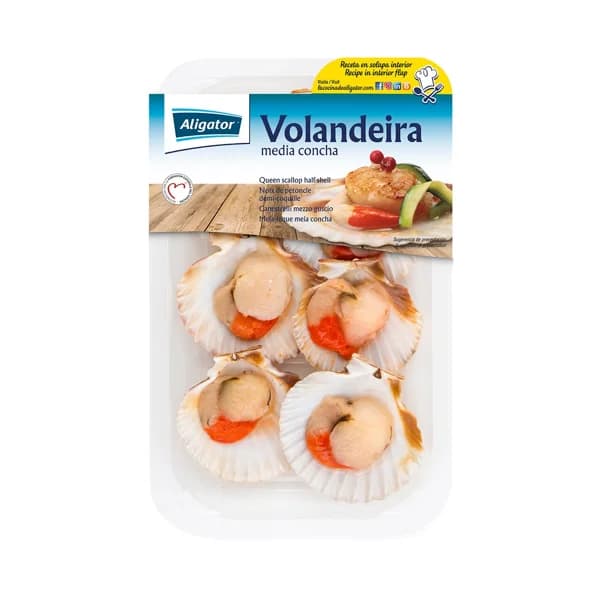 ALIGATOR Volanderia ultracongelada con 1/2 concha ALIGATOR 200 g (P.E). - 0.2 kg - Imagen del producto en Findit