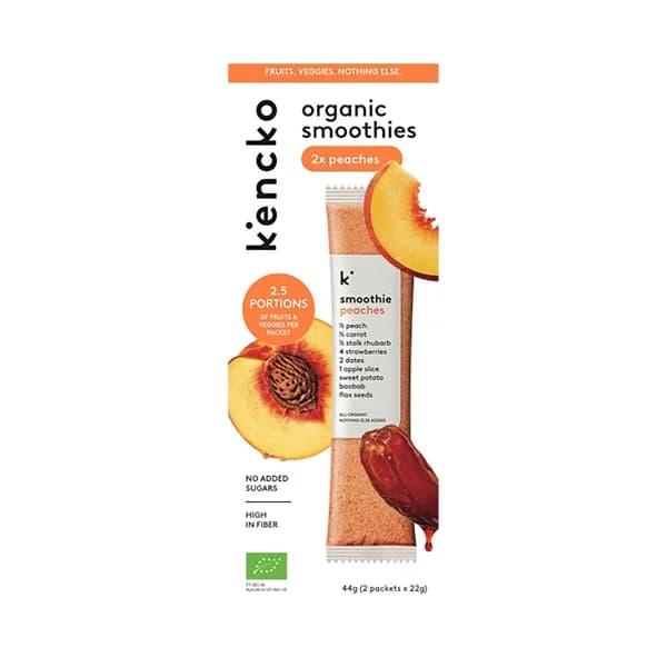KENCKO Smoothie peaches Preparado para batido de frutas y vegetales ecológicos  2 x 22 g. - 1 ud - Imagen del producto en Findit