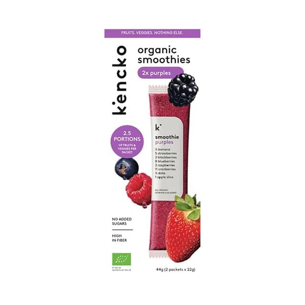 KENCKO Smoothie purples Preparado para batido de frutas del bosque ecológicas 2 x 22 g. - 1 ud - Imagen del producto en Findit