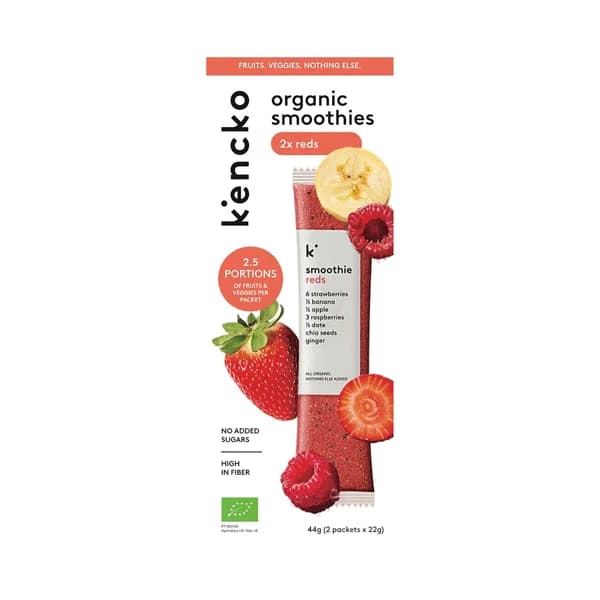 KENCKO Smoothie reds Preparado para batido de frutas ecológicas, chia y jengibre 2 x 22 g. - 1 ud - Imagen del producto en Findit