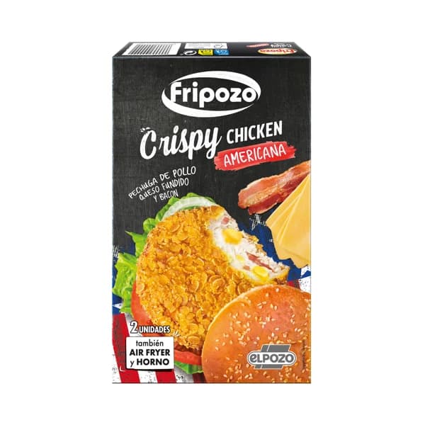 FRIPOZO Pechuga de pollo empanada estilo americana con queso fundido y bacon 230 g. - 0.23 kg - Imagen del producto en Findit