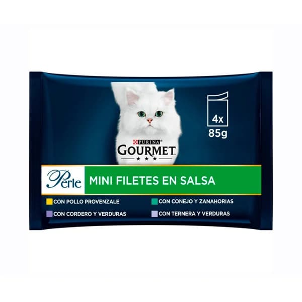 PURINA GOURMET Comida para gatos adultos a base de verduras GOURMET 4 uds. 85 g. - 0.34 kg - Imagen del producto en Findit