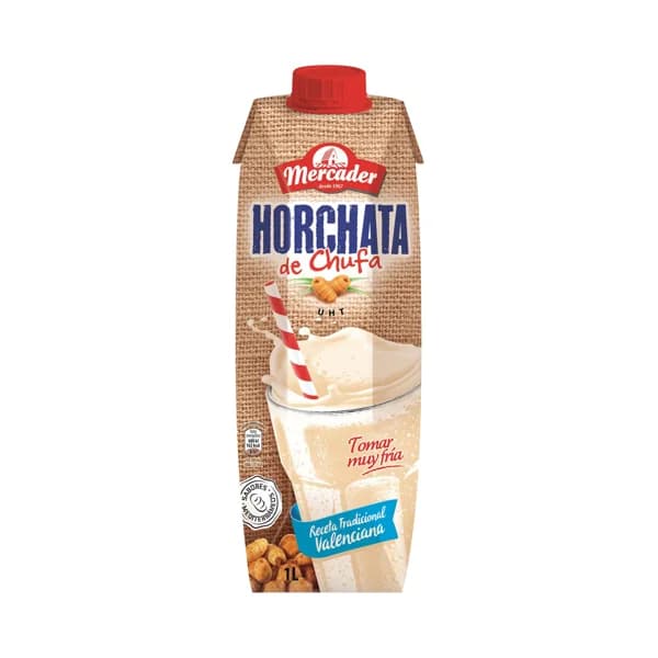 MERCADER Horchata de chufa, elaborada según la receta tradicional valenciana MERCADER 1 l. - 1 l - Imagen del producto en Findit